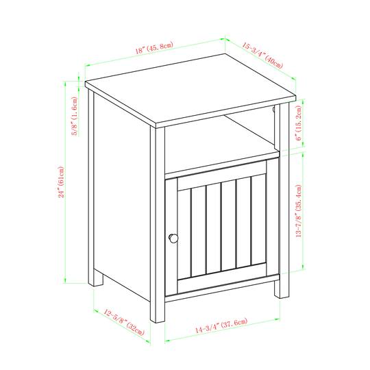 Walker Edison 18" Grooved Door Side Table